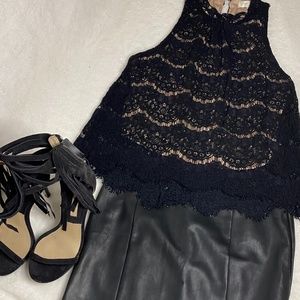 LOVE FIRE | Black Lace Top